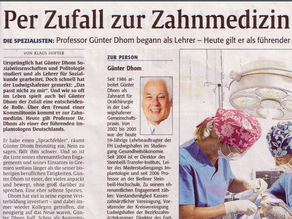 news per Zufall zur Zahnmedizin